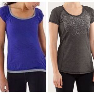Lululemon Run Wild Short Sleeve Tech
Tee Shirt Lot of 2 Size 4